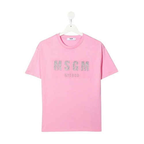 Msgm, T-Shirt Over Jersey Różowy, female, 288.00PLN
