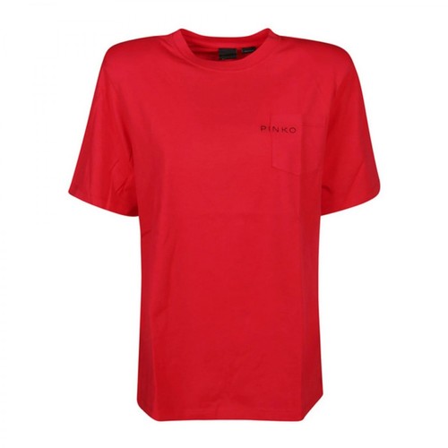 Pinko, T-Shirt Z Poduszkami NA Ramionach Czerwony, female, 158.00PLN