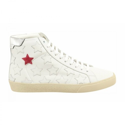 Saint Laurent, Star-patch Design Sneakers Biały, female, 2225.38PLN