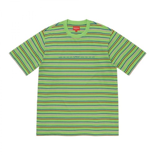 Supreme, Stati Uniti Stripe T-shirt Top Zielony, male, 1311.00PLN