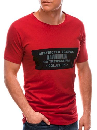 T-shirt męski z nadrukiem 1465S - czerwony 14.99PLN