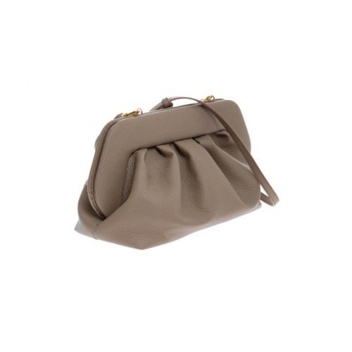 THEMOIRè, Pouch bag in recomposed leather and adjustable shoulder strap Brązowy, female, 1596.00PLN