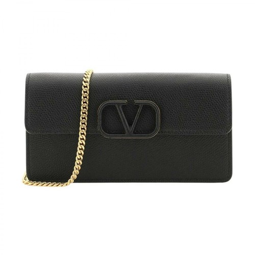 Valentino Garavani, Vlogo signature wallet with chain Czarny, female, 3876.00PLN
