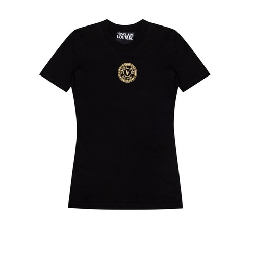 Versace Jeans Couture, Logo-printed T-shirt Czarny, female, 352.00PLN
