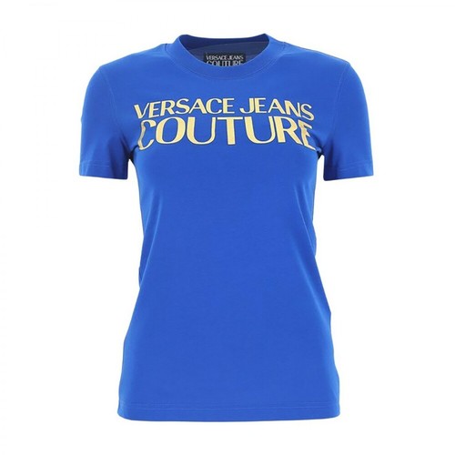 Versace, T-Shirt 71Dp608 Niebieski, female, 484.00PLN